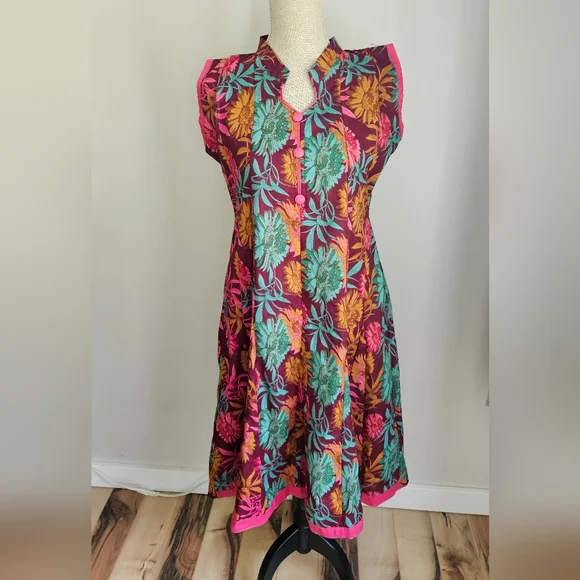 Floral Ruffle Sleeve Dress - Picture 2 of 3